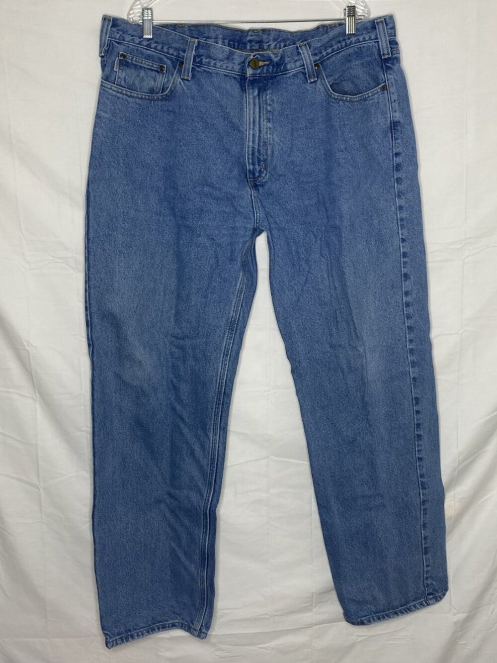 Carhartt Relaxed Fit Jeans Mens 42x32 Blue Medium Denim Workwear DST